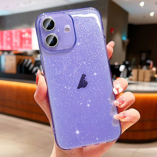 For iPhone 16 Plus Glitter Powder TPU Phone Case(Transparent Purple) by buy2fix