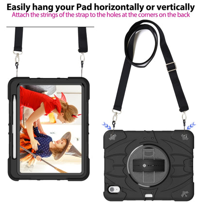 For iPad Air 11 2024 / 10.9 2022 Bat Hand Grip Turntable Stand Tablet Case(Black) - iPad Air 11 2025 / 2024 Cases by buy2fix | Online Shopping UK | buy2fix