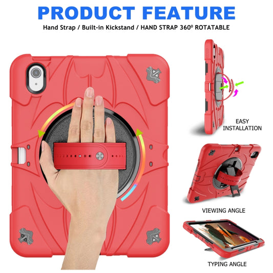 For iPad Air 11 2024 / 10.9 2022 Bat Hand Grip Turntable Stand Tablet Case(Red Black) - iPad Air 11 2025 / 2024 Cases by buy2fix | Online Shopping UK | buy2fix