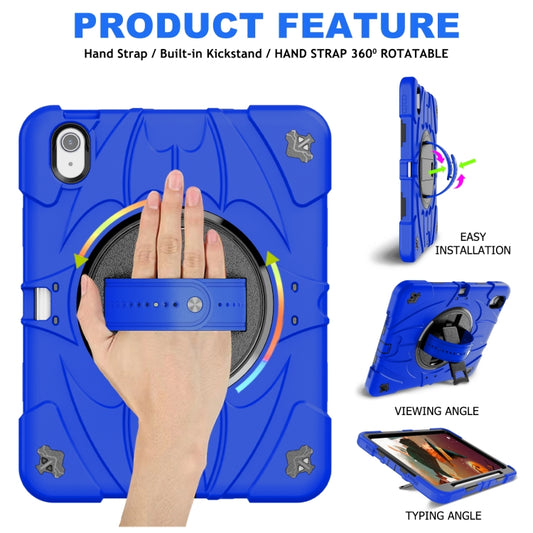 For iPad Air 11 2024 / 10.9 2022 Bat Hand Grip Turntable Stand Tablet Case(Blue Black) - iPad Air 11 2025 / 2024 Cases by buy2fix | Online Shopping UK | buy2fix