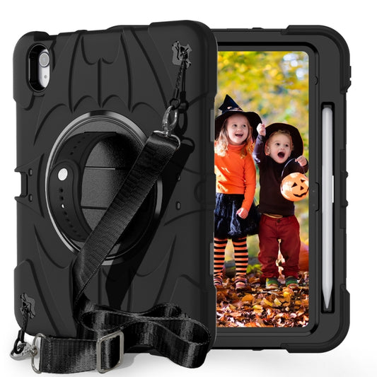 For iPad 2025 / 2022 Bat Hand Grip Turntable Stand Tablet Case(Black) - iPad 2025 / 2022 Cases by buy2fix | Online Shopping UK | buy2fix