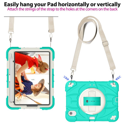 For iPad mini 6 Bat Hand Grip Turntable Stand Tablet Case(Mint Green White) - iPad mini 6 Cases by buy2fix | Online Shopping UK | buy2fix