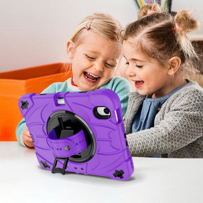 For iPad mini 6 / mini 2024 Bat Hand Grip Turntable Stand Tablet Case(Purple Black) - iPad mini 6 Cases by buy2fix | Online Shopping UK | buy2fix