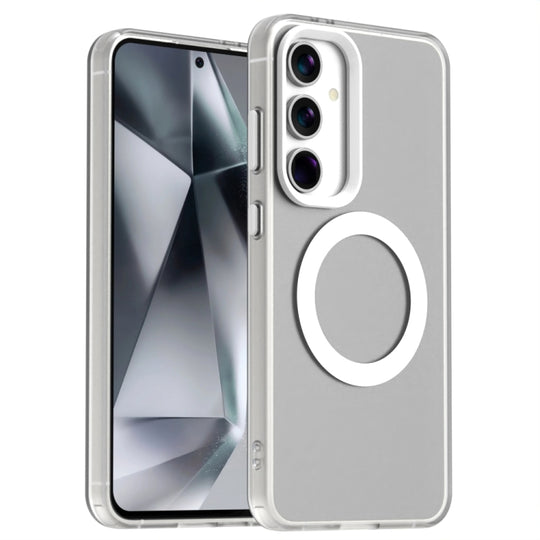 For Samsung Galaxy S24 5G Candy Magsafe PC Hybrid TPU Phone Case(White)
