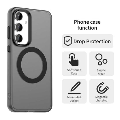 For Samsung Galaxy S25 5G Candy Magsafe PC Hybrid TPU Phone Case(Black) by buy2fix