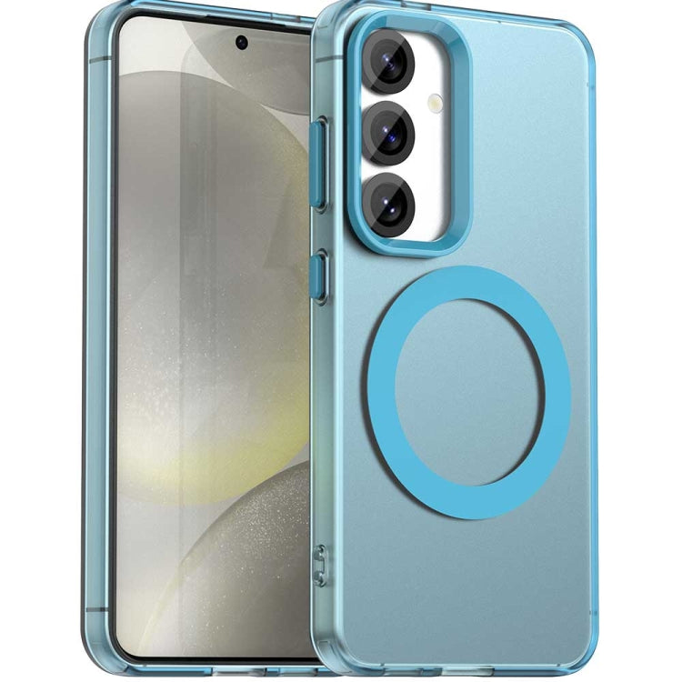 For Samsung Galaxy S25 5G Candy Magsafe PC Hybrid TPU Phone Case(Blue) by buy2fix