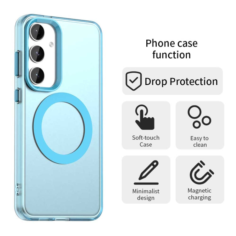 For Samsung Galaxy S25 5G Candy Magsafe PC Hybrid TPU Phone Case(Blue) by buy2fix