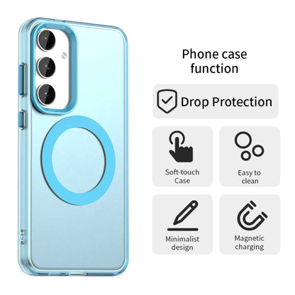 For Samsung Galaxy S25+ 5G Candy Magsafe PC Hybrid TPU Phone Case(Blue) by buy2fix