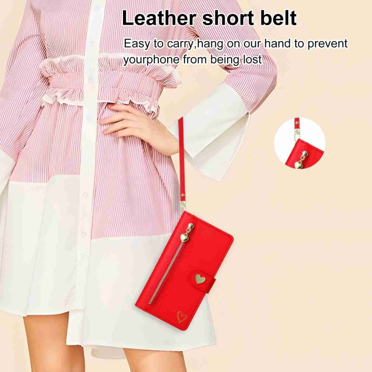 For iPhone 11 POLA Love Multi-Card Slots Zipper Wallet Leather Phone Case(Red) - iPhone 11 Cases by POLA | Online Shopping UK | buy2fix