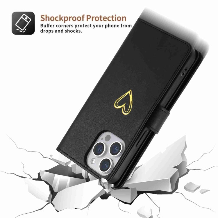 For iPhone 11 Pro POLA Love Multi-Card Slots Zipper Wallet Leather Phone Case(Black) - iPhone 11 Pro Cases by POLA | Online Shopping UK | buy2fix