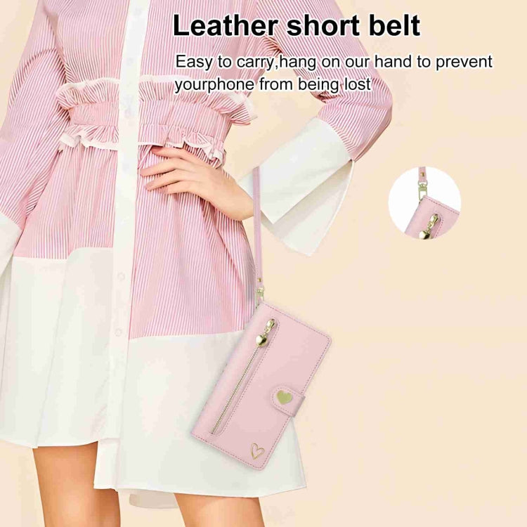 For iPhone 15 Pro POLA Love Multi-Card Slots Zipper Wallet Leather Phone Case(Pink) - iPhone 15 Pro Cases by POLA | Online Shopping UK | buy2fix