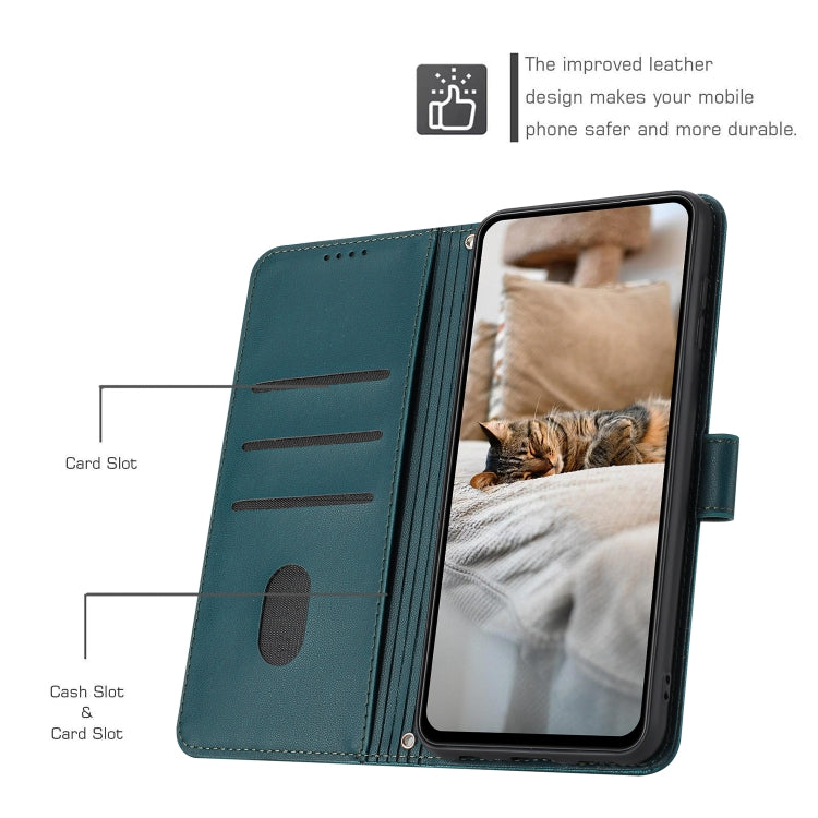 For Tecno Spark Go 2024 4G Embossed Kitten Phone Leather Case with Lanyard(Dark Green) by buy2fix