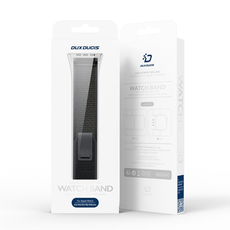 For Apple Watch 42mm / 41mm / 40mm / 38mm DUX DUCIS YJ Series Nylon Watch Band(Black Grey) by DUX DUCIS