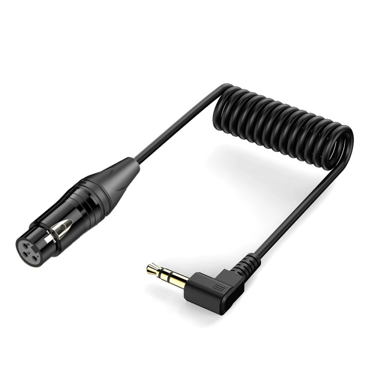 3.5mm to XLR Female Gold Plated Connector Copper Core Right Angle Coiled Audio Cable, Length: 0.5m by buy2fix