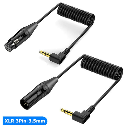 3.5mm to XLR Female Gold Plated Connector Copper Core Right Angle Coiled Audio Cable, Length: 0.5m by buy2fix