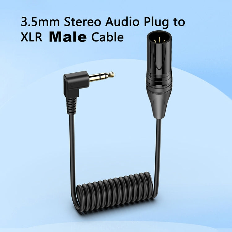 3.5mm to XLR Female Gold Plated Connector Copper Core Right Angle Coiled Audio Cable, Length: 0.5m by buy2fix