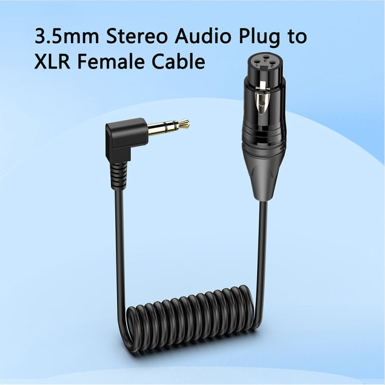 3.5mm to XLR Female Gold Plated Connector Copper Core Right Angle Coiled Audio Cable, Length: 0.5m by buy2fix