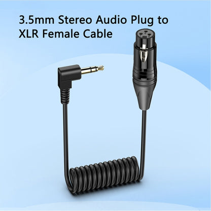3.5mm to XLR Female Gold Plated Connector Copper Core Right Angle Coiled Audio Cable, Length: 0.5m by buy2fix