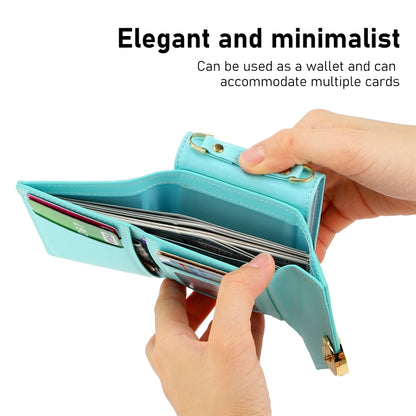 For Samsung Galaxy Z Flip5 POLA Color Block Love Buckle Multi-Card Slots Wallet Phone Case(Blue) - Galaxy Z Flip5 Cases by POLA | Online Shopping UK | buy2fix