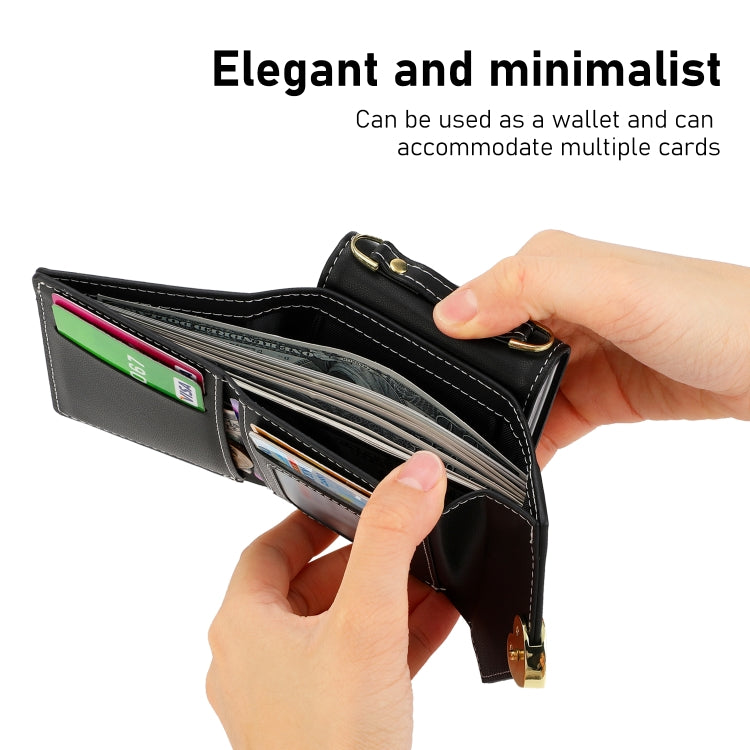 For Samsung Galaxy Z Flip5 POLA Color Block Love Buckle Multi-Card Slots Wallet Phone Case(Black) - Galaxy Z Flip5 Cases by POLA | Online Shopping UK | buy2fix