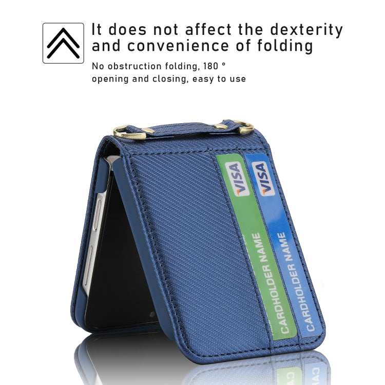 For Samsung Galaxy Z Flip4 POLA Light Luxury Card Slots Leather Phone Case(Blue) - Galaxy Z Flip4 5G Cases by POLA | Online Shopping UK | buy2fix