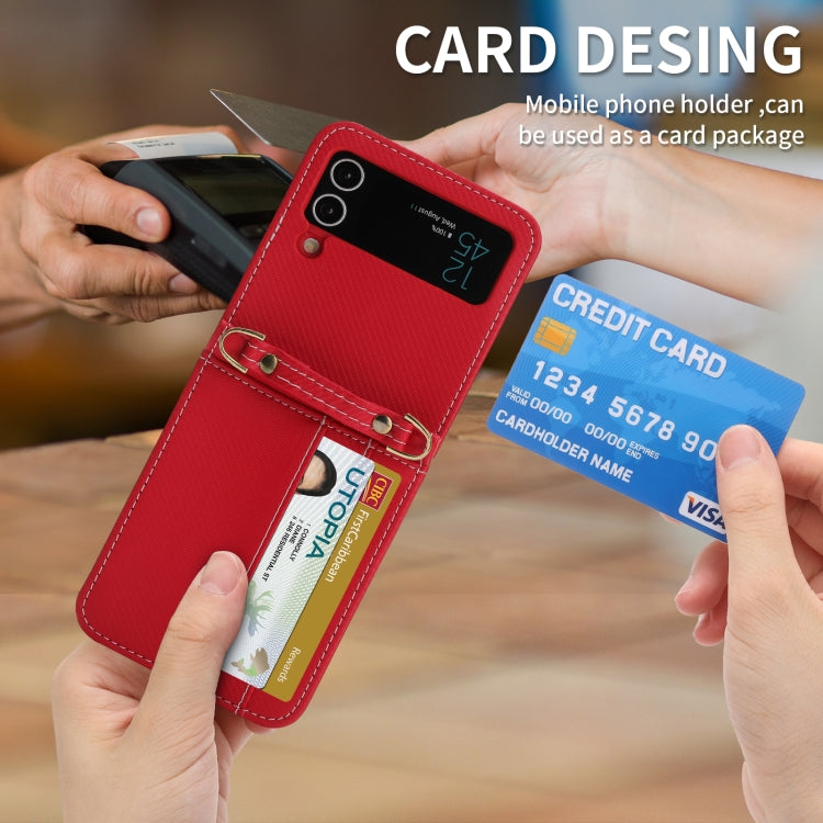 For Samsung Galaxy Z Flip4 POLA Light Luxury Card Slots Leather Phone Case(Red) - Galaxy Z Flip4 5G Cases by POLA | Online Shopping UK | buy2fix