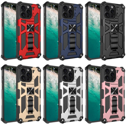 For iPhone 16 Pro Armor Shockproof TPU + PC Magnetic Phone Case with Holder(Red) - iPhone 16 Pro Cases by buy2fix | Online Shopping UK | buy2fix