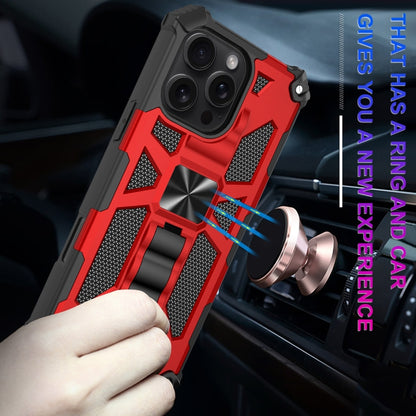 For iPhone 16 Pro Armor Shockproof TPU + PC Magnetic Phone Case with Holder(Red) - iPhone 16 Pro Cases by buy2fix | Online Shopping UK | buy2fix