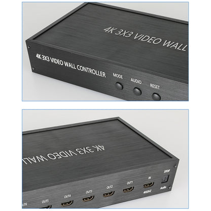 NK-BT88 4K 3x3 HDMI Video Wall Controller Multi-screen Splicing Processor with Remote Controller, Plug:US Plug by buy2fix