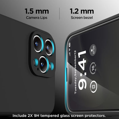 For iPhone 16 Pro Silicone Suction Cup MagSafe Phone Case with Screen Film(Black) - iPhone 16 Pro Cases by buy2fix | Online Shopping UK | buy2fix