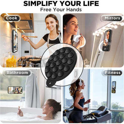 For iPhone 16 Plus Silicone Suction Cup MagSafe Phone Case with Screen Film & Lens Film(Purple) - iPhone 16 Plus Cases by buy2fix | Online Shopping UK | buy2fix