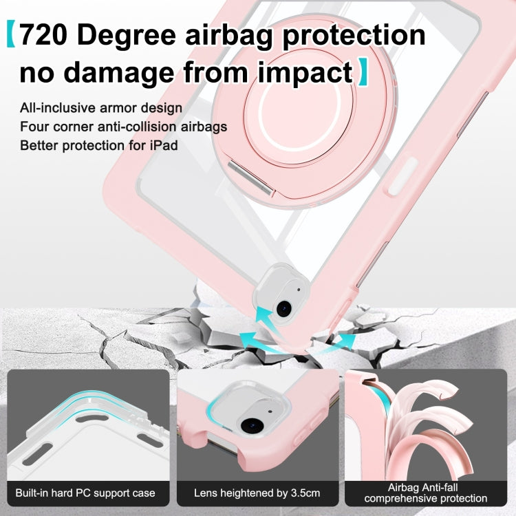 For iPad Air 11 2025 / 2024 / 10.9 2022 Crystal Armor PC Hybrid TPU Tablet Case with Pen Slot(Pink) - iPad Air 11 2025 / 2024 Cases by buy2fix | Online Shopping UK | buy2fix