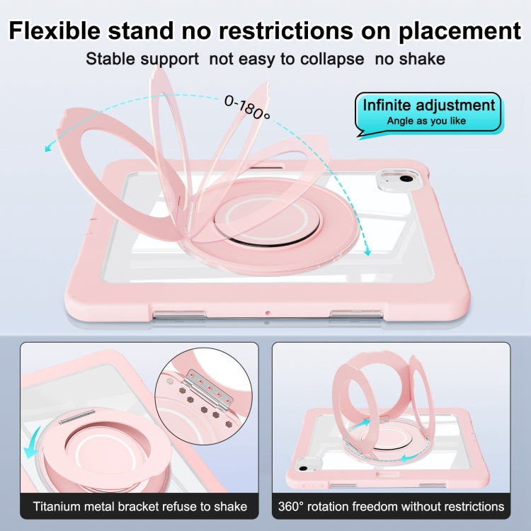 For iPad Air 11 2025 / 2024 / 10.9 2022 Crystal Armor PC Hybrid TPU Tablet Case with Pen Slot(Pink) - iPad Air 11 2025 / 2024 Cases by buy2fix | Online Shopping UK | buy2fix