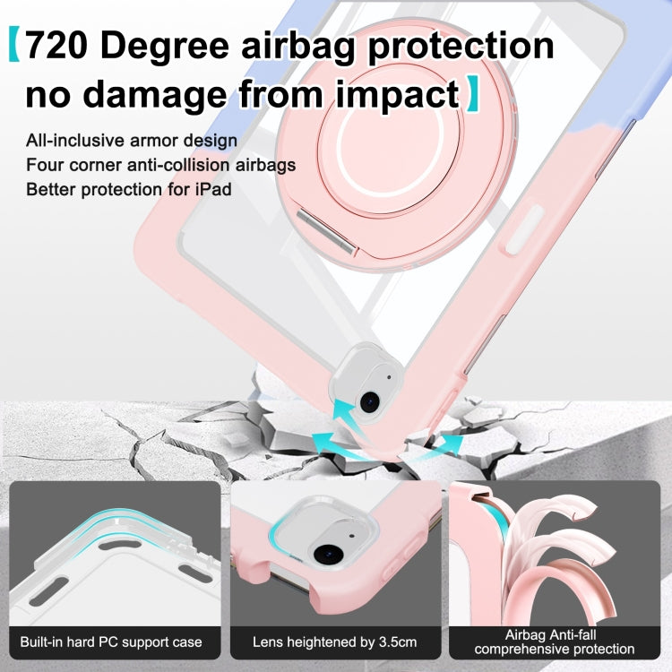 For iPad Air 11 2025 / 2024 / 10.9 2022 Crystal Armor PC Hybrid TPU Tablet Case with Pen Slot(Blue Pink) - iPad Air 11 2025 / 2024 Cases by buy2fix | Online Shopping UK | buy2fix