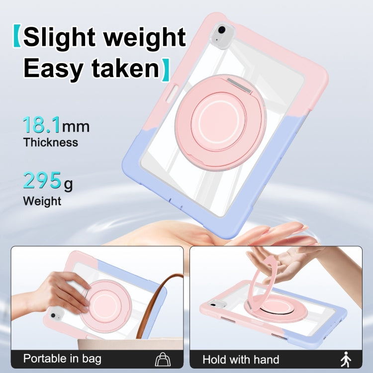 For iPad Air 11 2025 / 2024 / 10.9 2022 Crystal Armor PC Hybrid TPU Tablet Case with Pen Slot(Blue Pink) - iPad Air 11 2025 / 2024 Cases by buy2fix | Online Shopping UK | buy2fix