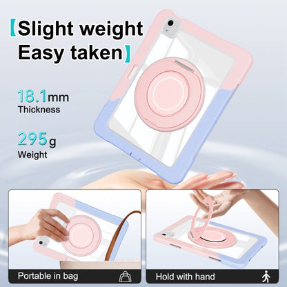 For iPad Air 11 2025 / 2024 / 10.9 2022 Crystal Armor PC Hybrid TPU Tablet Case with Pen Slot(Blue Pink) - iPad Air 11 2025 / 2024 Cases by buy2fix | Online Shopping UK | buy2fix