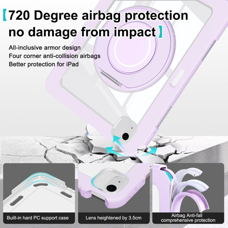 For iPad Air 11 2025 / 2024 / 10.9 2022 Crystal Armor PC Hybrid TPU Tablet Case with Pen Slot(Purple) - iPad Air 11 2025 / 2024 Cases by buy2fix | Online Shopping UK | buy2fix