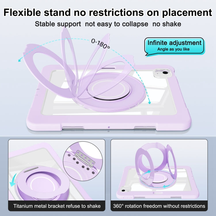 For iPad Air 11 2025 / 2024 / 10.9 2022 Crystal Armor PC Hybrid TPU Tablet Case with Pen Slot(Purple) - iPad Air 11 2025 / 2024 Cases by buy2fix | Online Shopping UK | buy2fix