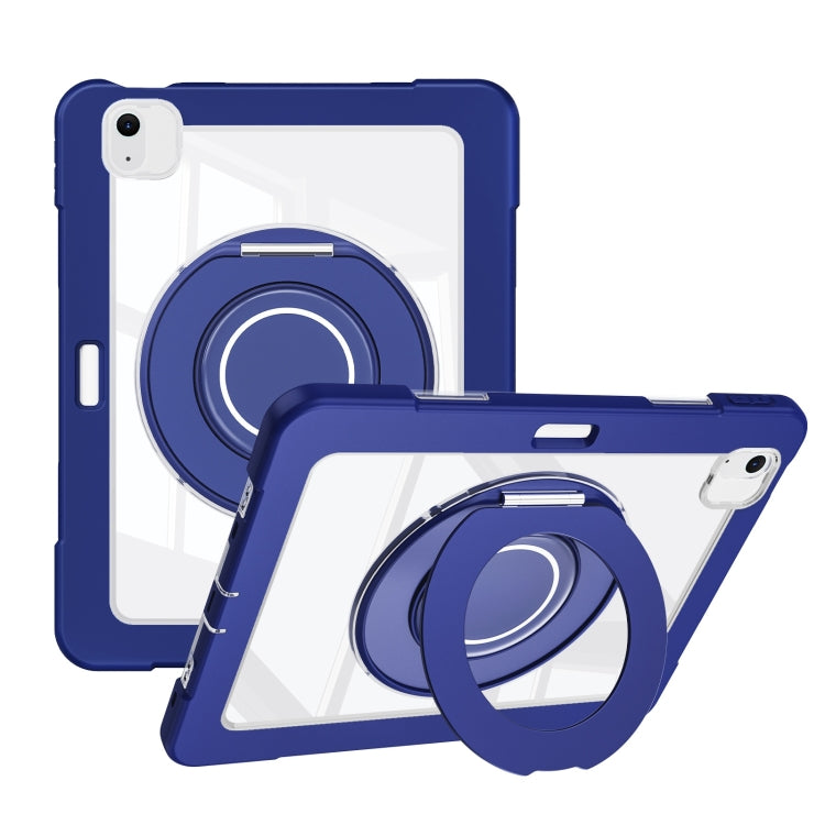 For iPad Air 11 2025 / 2024 / 10.9 2022 Crystal Armor PC Hybrid TPU Tablet Case with Pen Slot(Dark Blue) - iPad Air 11 2025 / 2024 Cases by buy2fix | Online Shopping UK | buy2fix