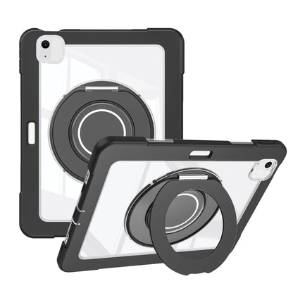 For iPad Air 11 2025 / 2024 / 10.9 2022 Crystal Armor PC Hybrid TPU Tablet Case with Pen Slot(Black) - iPad Air 11 2025 / 2024 Cases by buy2fix | Online Shopping UK | buy2fix