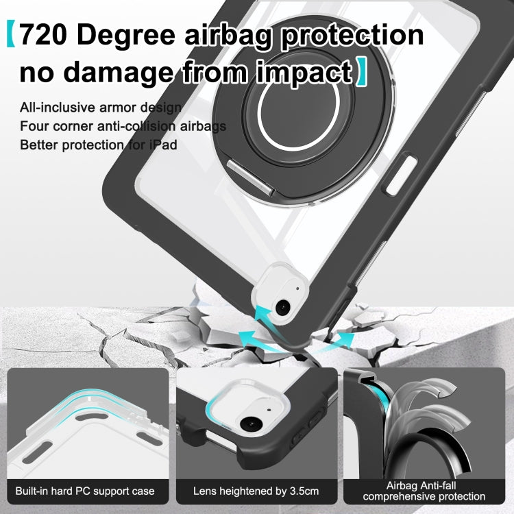 For iPad Air 11 2025 / 2024 / 10.9 2022 Crystal Armor PC Hybrid TPU Tablet Case with Pen Slot(Black) - iPad Air 11 2025 / 2024 Cases by buy2fix | Online Shopping UK | buy2fix