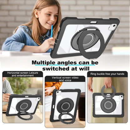 For iPad Air 11 2025 / 2024 / 10.9 2022 Crystal Armor PC Hybrid TPU Tablet Case with Pen Slot(Black) - iPad Air 11 2025 / 2024 Cases by buy2fix | Online Shopping UK | buy2fix