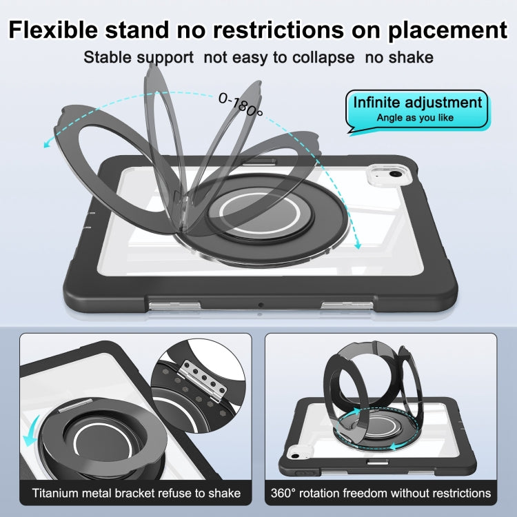 For iPad Air 11 2025 / 2024 / 10.9 2022 Crystal Armor PC Hybrid TPU Tablet Case with Pen Slot(Black) - iPad Air 11 2025 / 2024 Cases by buy2fix | Online Shopping UK | buy2fix