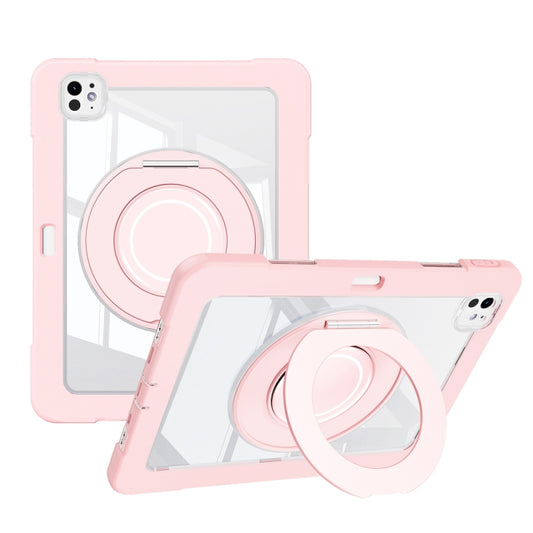 For iPad Pro 11 2024 Crystal Armor PC Hybrid TPU Tablet Case with Pen Slot(Pink) - iPad Pro 11 2024 Cases by buy2fix | Online Shopping UK | buy2fix