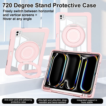 For iPad Pro 11 2024 Crystal Armor PC Hybrid TPU Tablet Case with Pen Slot(Pink) - iPad Pro 11 2024 Cases by buy2fix | Online Shopping UK | buy2fix