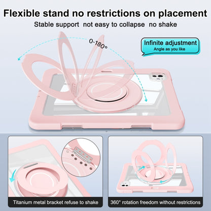 For iPad Pro 11 2024 Crystal Armor PC Hybrid TPU Tablet Case with Pen Slot(Pink) - iPad Pro 11 2024 Cases by buy2fix | Online Shopping UK | buy2fix