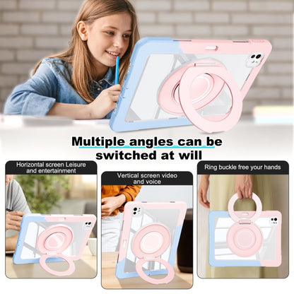 For iPad Pro 11 2024 Crystal Armor PC Hybrid TPU Tablet Case with Pen Slot(Blue Pink) - iPad Pro 11 2024 Cases by buy2fix | Online Shopping UK | buy2fix