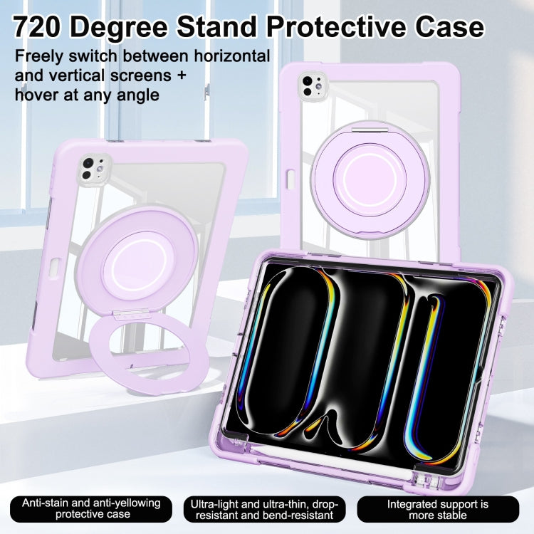 For iPad Pro 11 2024 Crystal Armor PC Hybrid TPU Tablet Case with Pen Slot(Purple) - iPad Pro 11 2024 Cases by buy2fix | Online Shopping UK | buy2fix