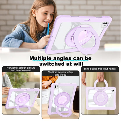 For iPad Pro 11 2024 Crystal Armor PC Hybrid TPU Tablet Case with Pen Slot(Purple) - iPad Pro 11 2024 Cases by buy2fix | Online Shopping UK | buy2fix