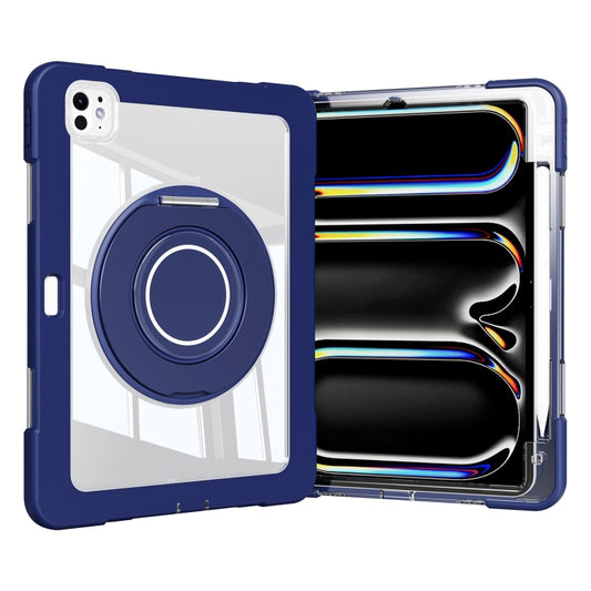 For iPad Pro 11 2024 Crystal Armor PC Hybrid TPU Tablet Case with Pen Slot(Dark Blue) - iPad Pro 11 2024 Cases by buy2fix | Online Shopping UK | buy2fix